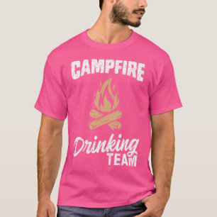 Camiseta Equipe de Bebedeira em Acampamento Fogueira Amante