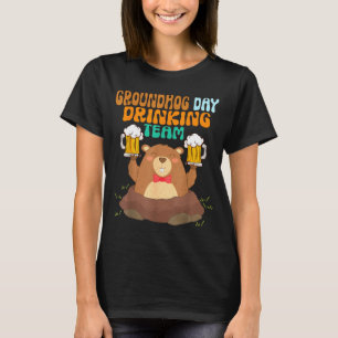 Camiseta Equipe de Bebedores do Dia da Marmota Engraçado 