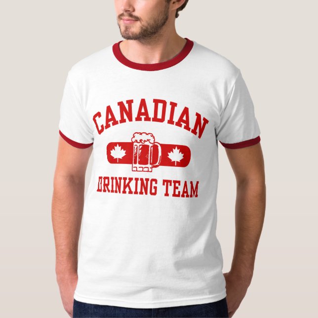 Camiseta Equipe de Bebendo canadense (Frente)