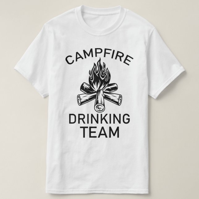 Camiseta equipe de bebendo de campfire (Frente do Design)