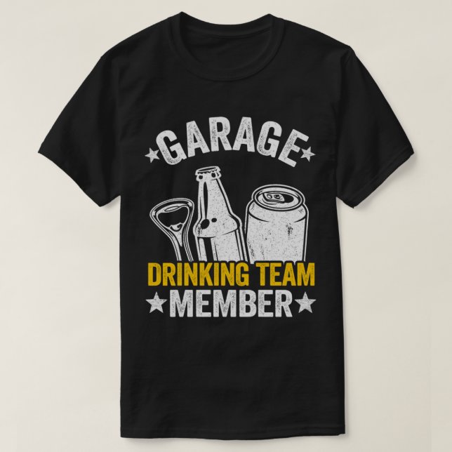 Camiseta Equipe de Bebendo de Garagem de Bebê Engraçado (Frente do Design)