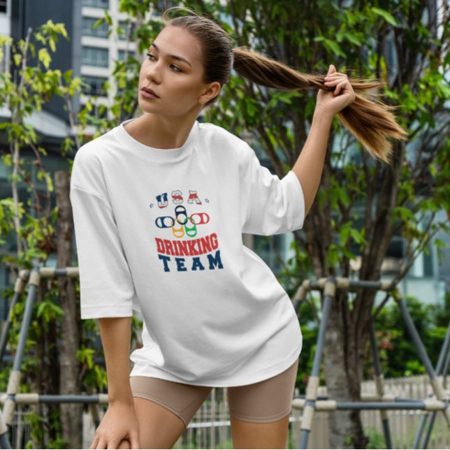 Camiseta Equipe de Bebendo dos EUA (Criador carregado)