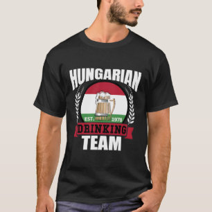 Camiseta Equipe de Bebendo Húngara Funny Hungary Flag Beer