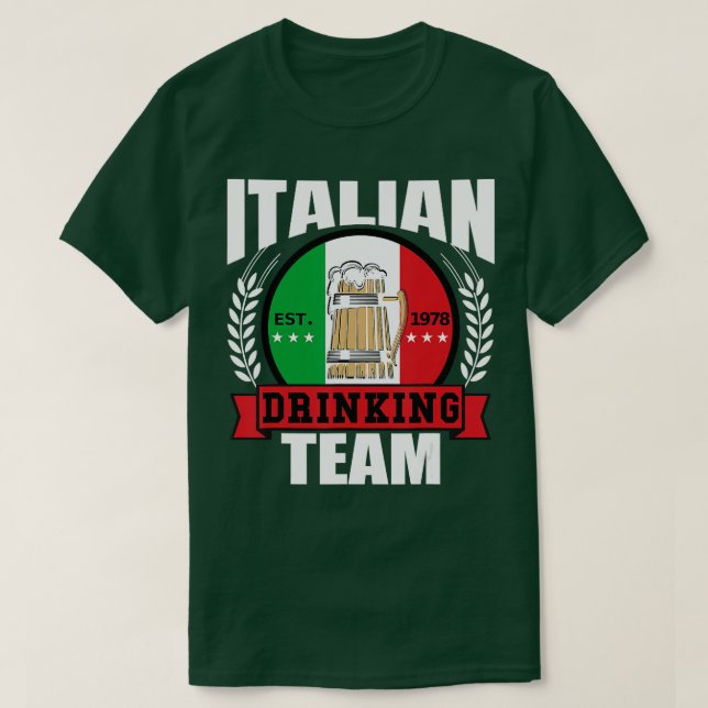 Camiseta Equipe de Bebendo italiana Funny Itália Bandeira B (Frente do Design)