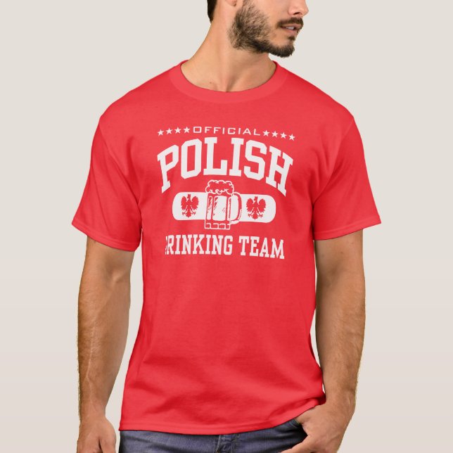 Camiseta Equipe de Bebendo Polonesa (Frente)