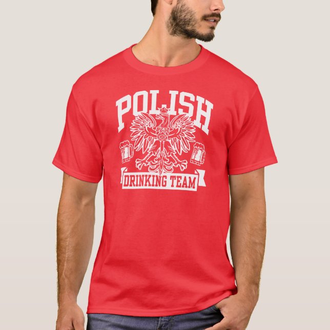 Camiseta Equipe de Bebendo Polonesa (Frente)