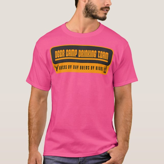Camiseta Equipe De Bebendos De Deer Camp - Divertida Para O (Frente)