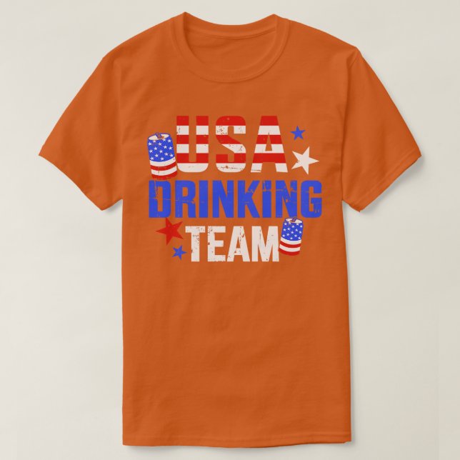 Camiseta Equipe de bebendos dos EUA para a Independência di (Frente do Design)