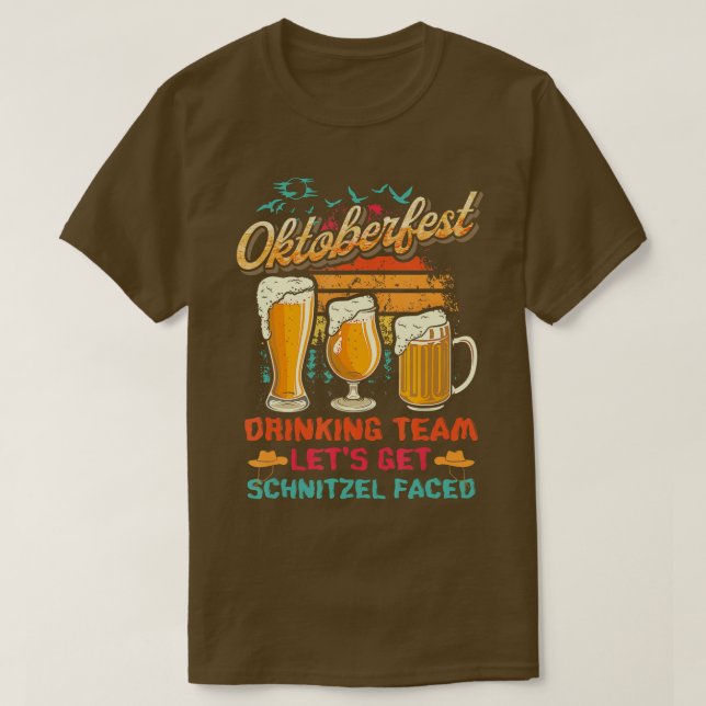 Camiseta Equipe de Bebendos Oktoberfest Deixa Schnitzel Enf (Frente do Design)