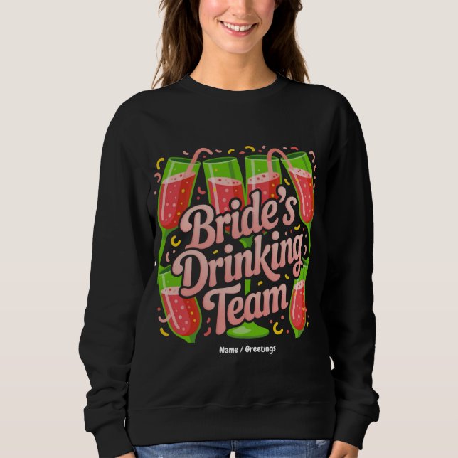 Camiseta Equipe de Bebida da Noiva Design de Despedida de S (Frente)