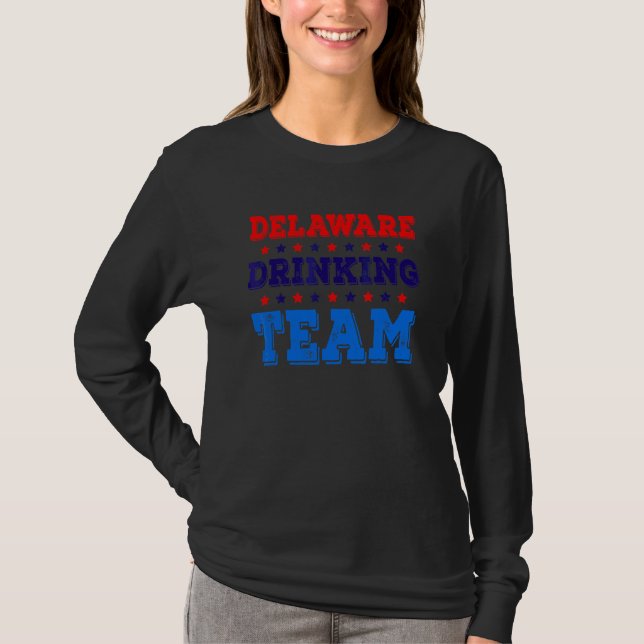 Camiseta Equipe de Bebida de Delaware Orgulho do Estado  Be (Frente)