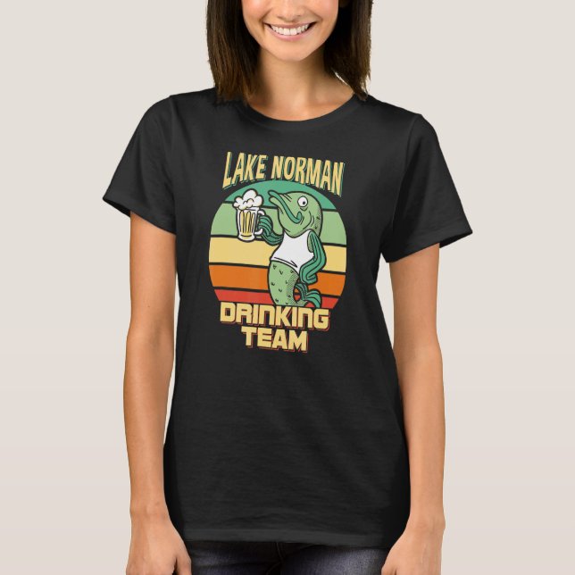 Camiseta Equipe de Bebida do Lago Norman Peixe Engraçado Ce (Frente)