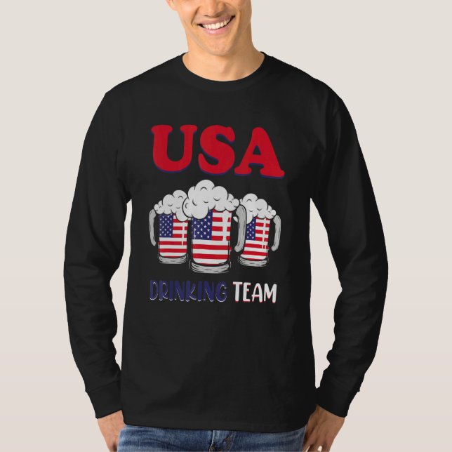 Camiseta Equipe de Bebida dos EUA   4 de Julho (Frente)