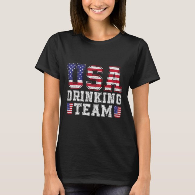 Camiseta Equipe de Bebida dos EUA Equipe Divertida de Amant (Frente)