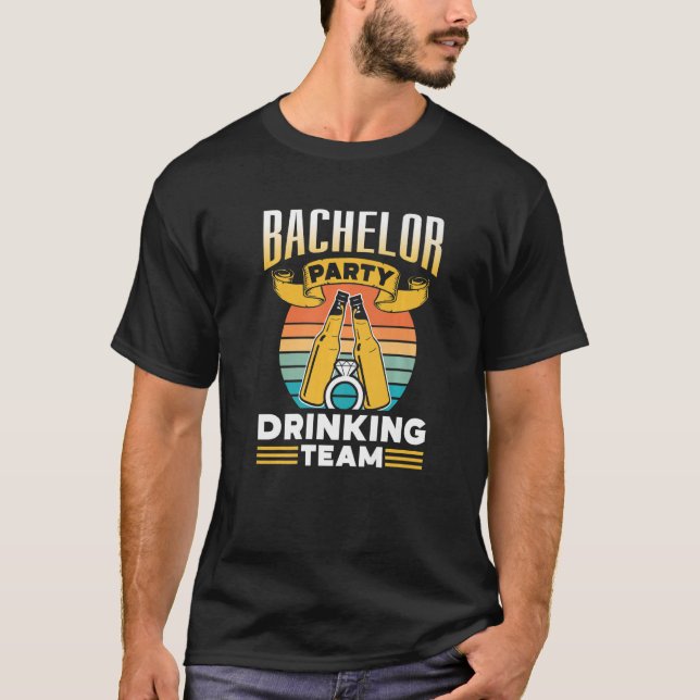 Camiseta Equipe de Bebidas da Festa de Despedida de Solteir (Frente)
