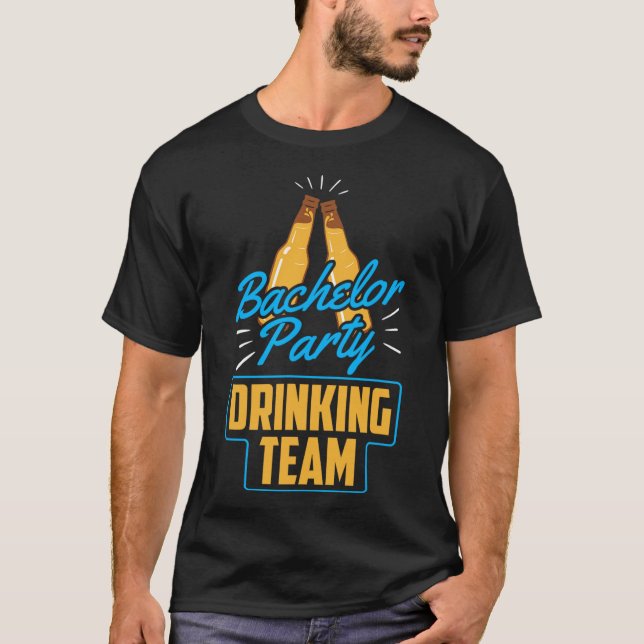 Camiseta Equipe de Bebidas da Festa de Despedida de Solteir (Frente)