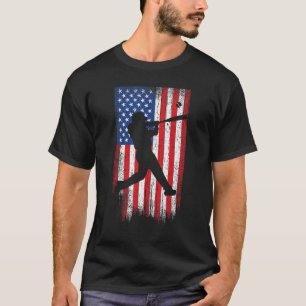 Camiseta Equipe de Beisebol Americano Flag Vintage Men