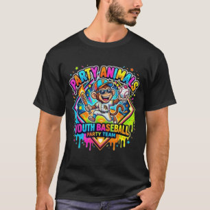 Camiseta Equipe de beisebol juvenil animais de festa divers