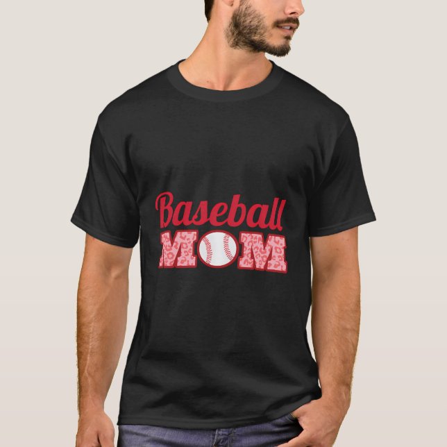 Camiseta Equipe de beisebol Mulheres Jogo Letra Citação Mãe (Frente)