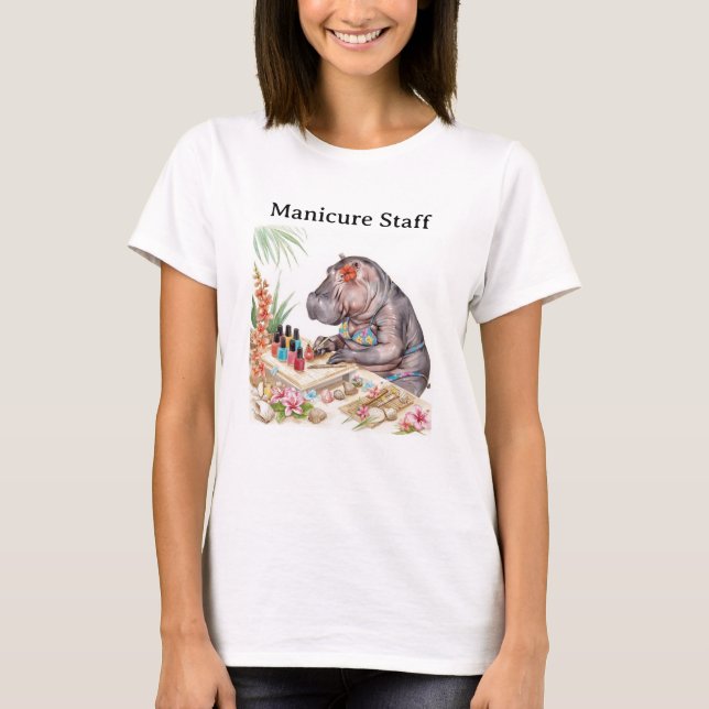 Camiseta Equipe de Beleza Costeira de Manicure (Frente)