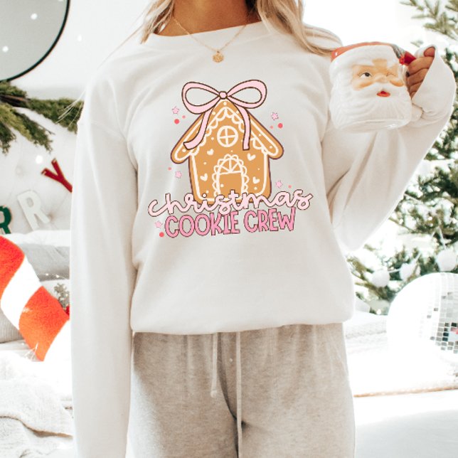 Camiseta Equipe de Biscoito de Natal rosa Coquette (Criador carregado)
