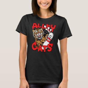 Camiseta Equipe de Boliche Alley Cats Tigre Arranhando o Pi