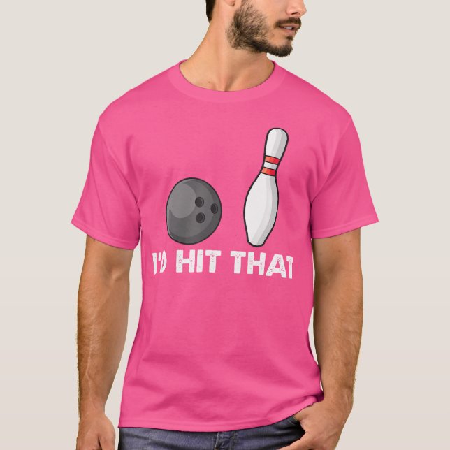 Camiseta Equipe de Boliche Citação Divertida EU Acertaria A (Frente)