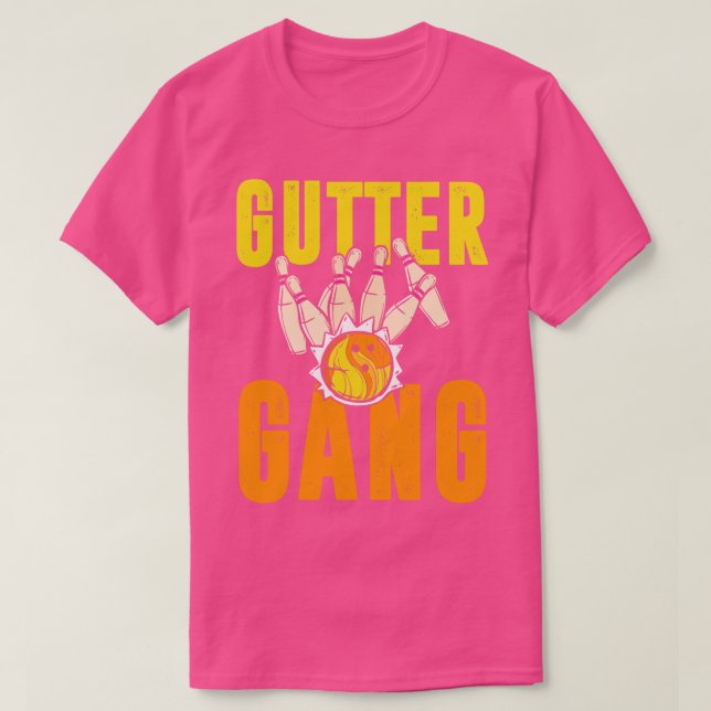 Camiseta Equipe de Boliche de Gutter Boliche Engraçado (Frente do Design)