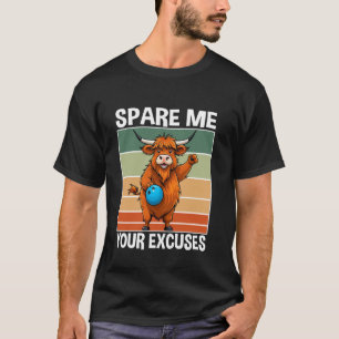 Camiseta Equipe de Boliche de Vaca Jogador de Boliche Sem E