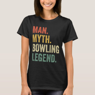 Camiseta Equipe de Boliche Homem Engraçado Mito Lenda Vinta