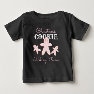 Camiseta Equipe de Bolinhos de Natal com Gengibre Rosa   