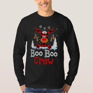 Camiseta Equipe de Boo Boo de Natal Rena Nurse Búfalo Plai