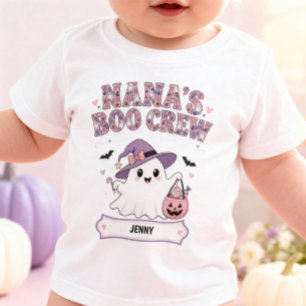 Camiseta Equipe de Boo da Nana Nome do Neto Fantasma Hallow