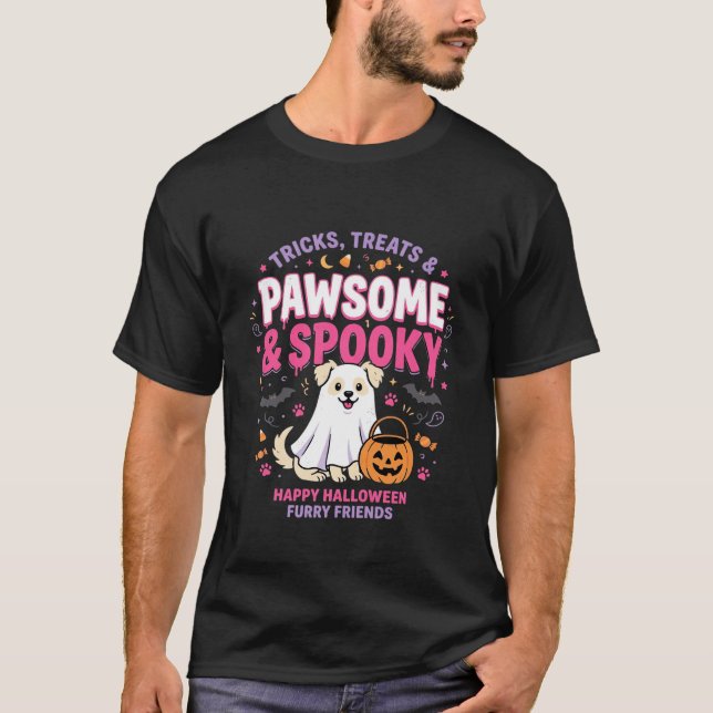Camiseta Equipe de Boo de Halloween de Cachorro (2) (Frente)