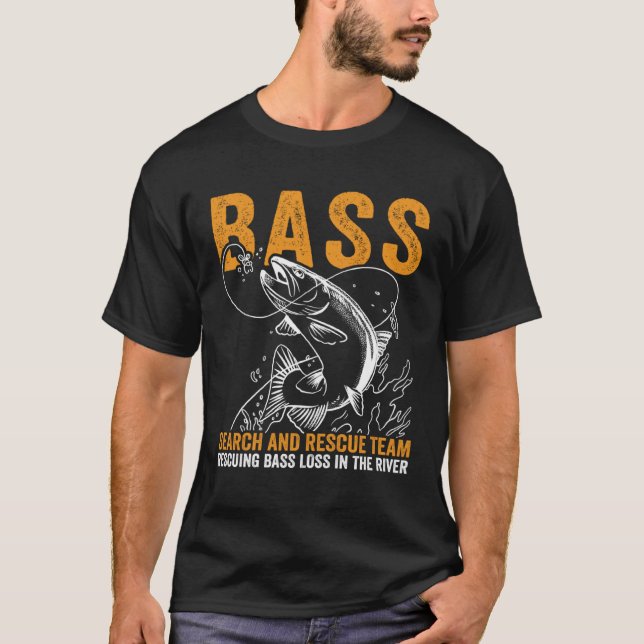 Camiseta Equipe de Busca e Resgate de Pesca de Robalo Pesca (Frente)