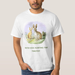 Camiseta Equipe de Caça ao Ovo de Páscoa Personalizada Bunn