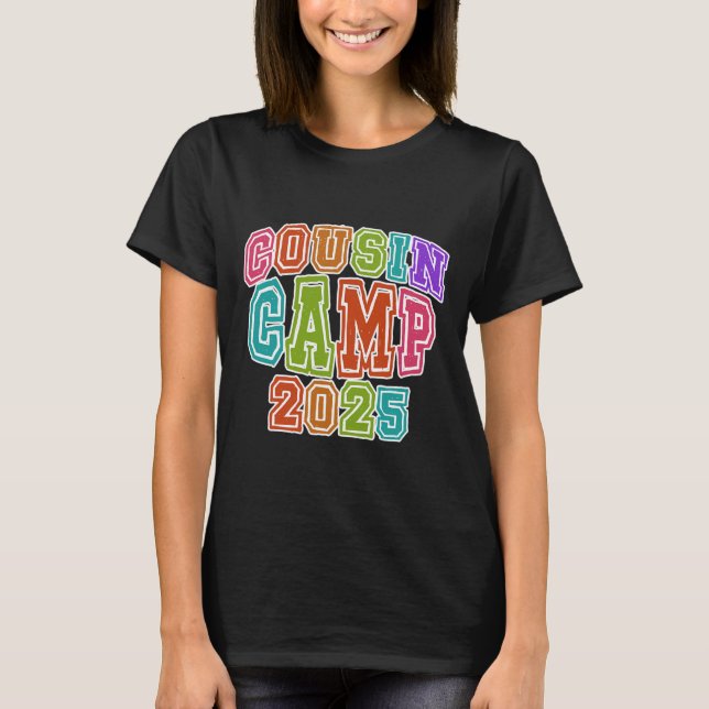 Camiseta Equipe de Camping de Primos Viagem de Férias de Pr (Frente)