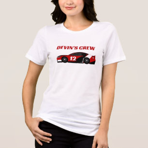 Camiseta Equipe de Carro de Corrida Vermelho Festa de Anive