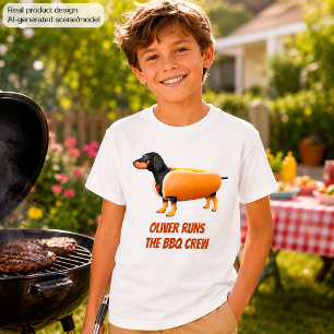 Camiseta Equipe de Churrasco Dachshund Personalizada, Cacho
