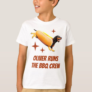 Camiseta Equipe de Churrasco Dachshund Personalizada, Cacho