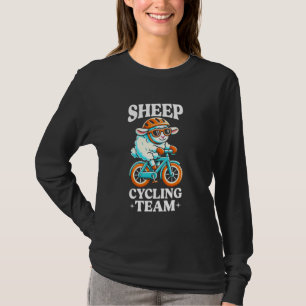Camiseta Equipe de Ciclismo de Ovelhas Andando de Bicicleta