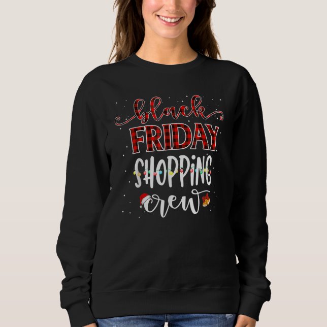 Camiseta Equipe de Compras de Sexta-feira Natal Preto Compr (Frente)