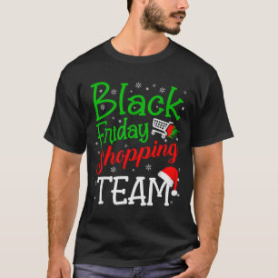 Camiseta Equipe de Compras de Sexta-feira Natal Preto Famíl