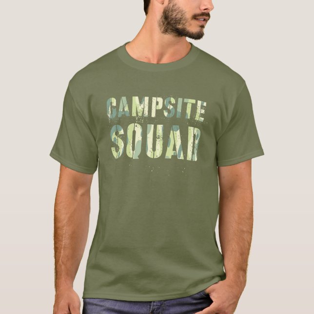 Camiseta Equipe de Conselheiros de Verão do Camo CAMPSITE S (Frente)