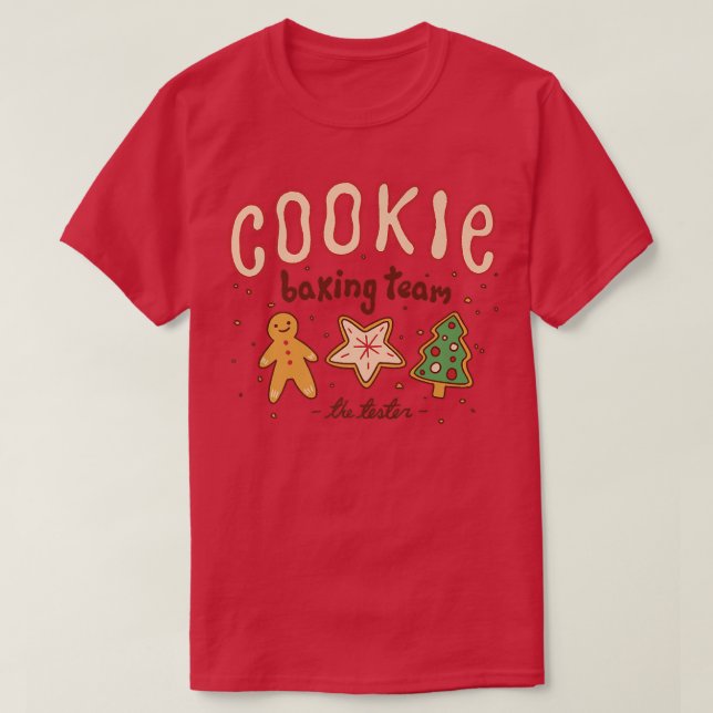 Camiseta EQUIPE DE COOKIE BAKING O Tester Sweet Christmas C (Frente do Design)