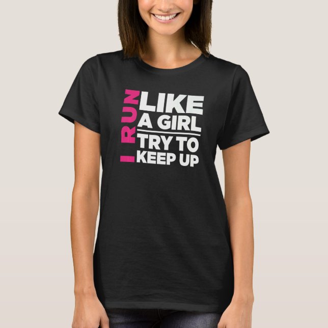 Camiseta Equipe de corrida de meninas não pode nos pegar Am (Frente)