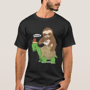 Camiseta Equipe de corrida Sloth Snail Tartaruga Piggyback