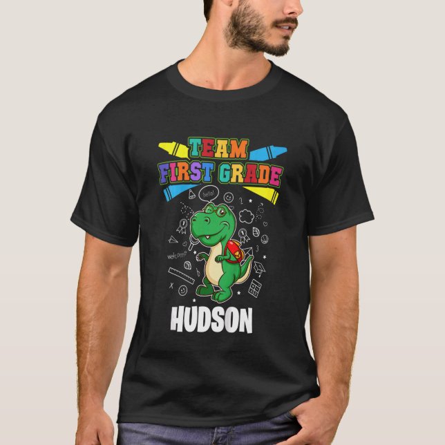 Camiseta Equipe de Crianças do 1º ano Hudson Personalizada (Frente)