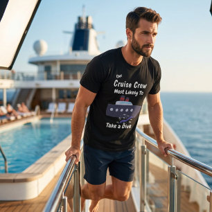 Camiseta Equipe de Cruzeiro Divertida Mergulho Preto Person