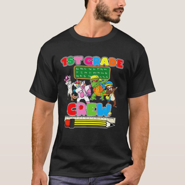 Camiseta Equipe de Dabbing da Primeira Série Sloth Unicorn  (Frente)